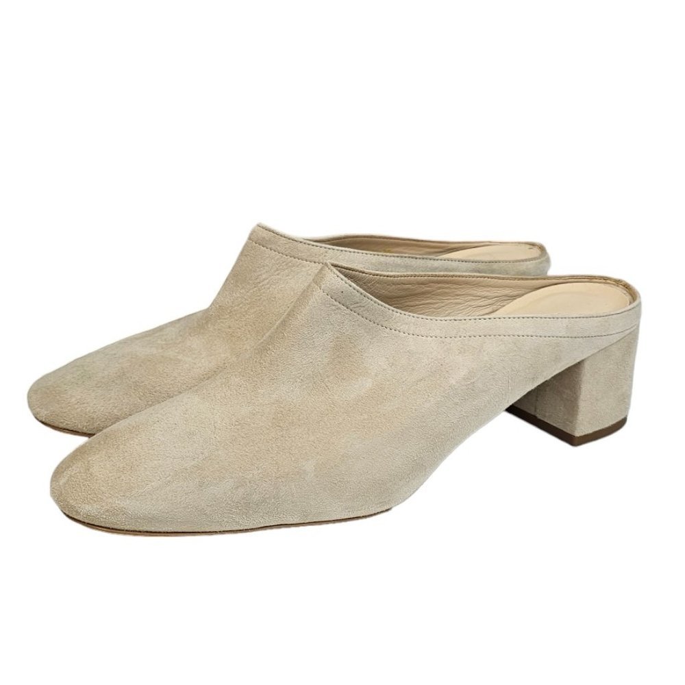 Everlane The Day Heel Mule Suede Natural  Size 10